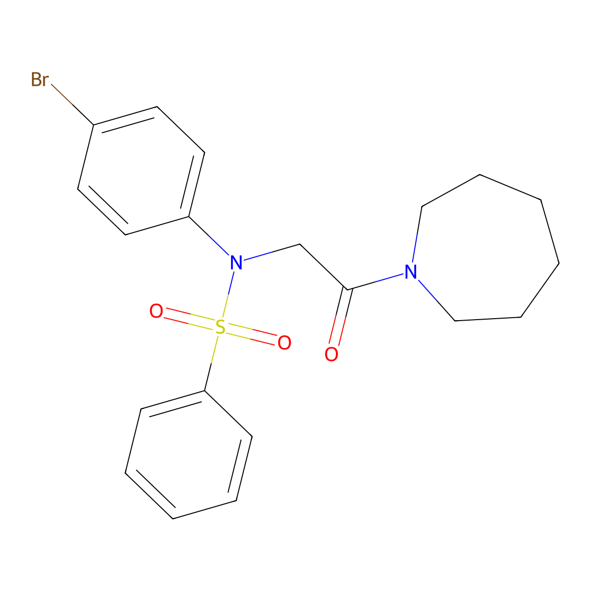 N-[2-(azepan-1-yl)-2-oxoethyl]-N-(4-bromophenyl)benzenesulfonamide molecular structure, CAS 312278-93-6
