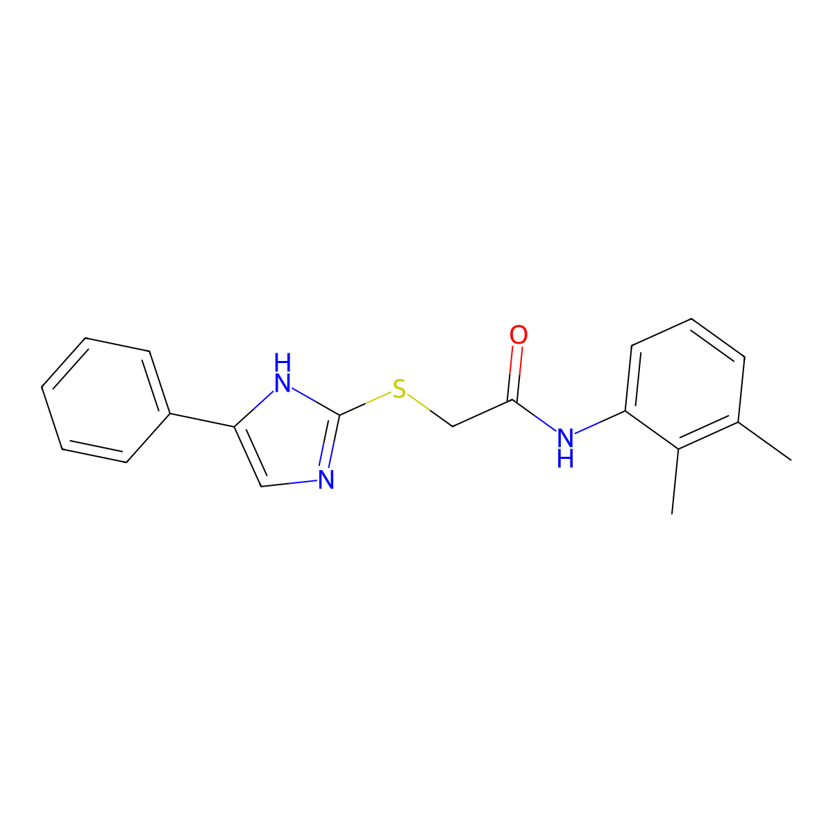 N-(2,3-Dimethylphenyl)-2-((4-phenyl-1H-imidazol-2-yl)thio)acetamide molecular structure, CAS 312278-95-8