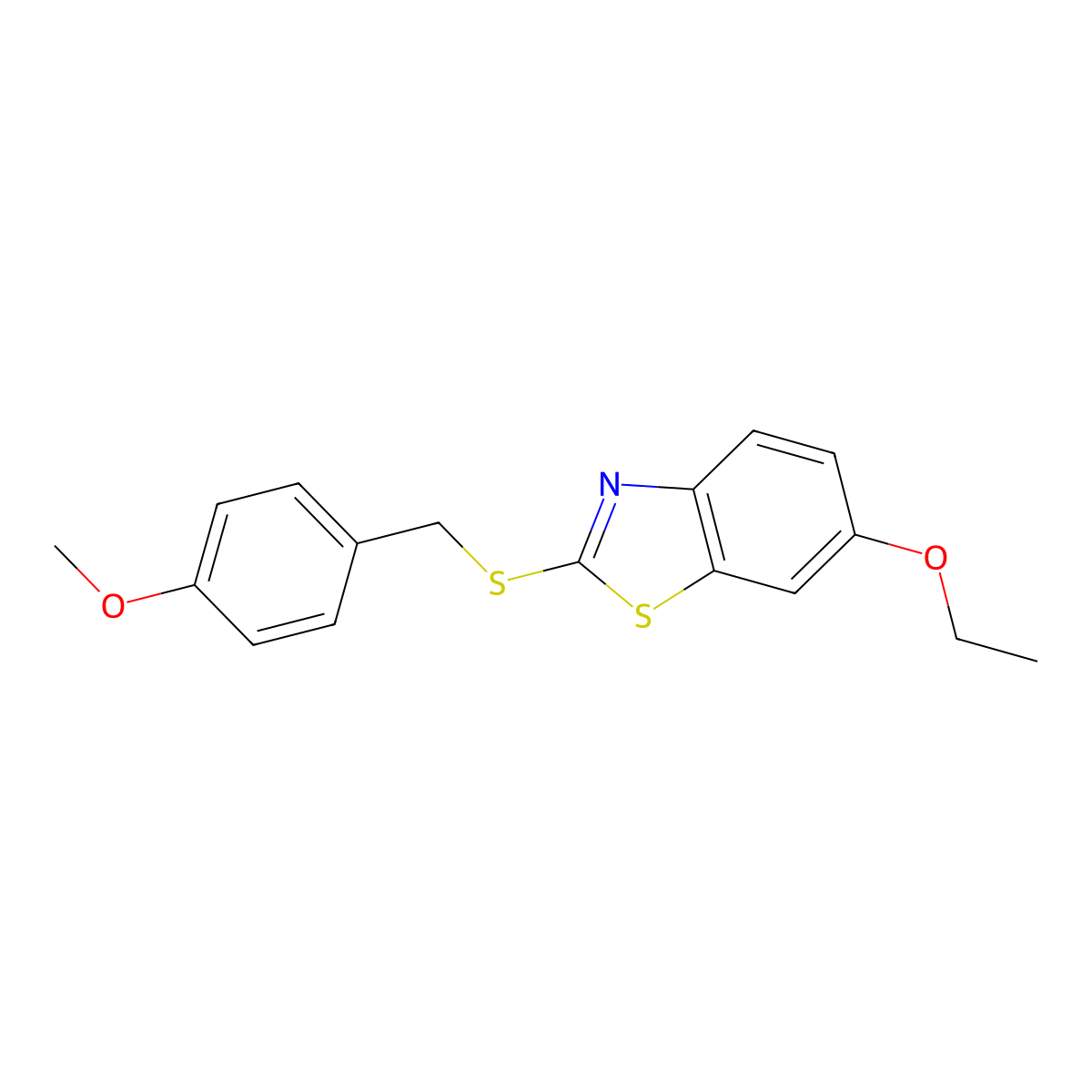 6-Ethoxy-2-[(4-methoxybenzyl)sulfanyl]-1,3-benzothiazole molecular structure, CAS 312278-97-0