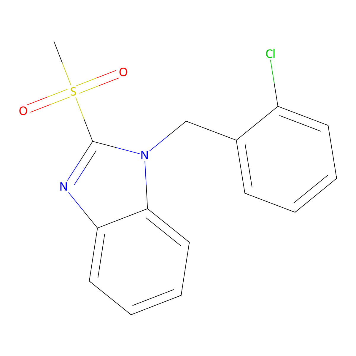 1-(2-Chlorobenzyl)-2-(methylsulfonyl)-1H-benzo[d]imidazole molecular structure, CAS 312279-00-8