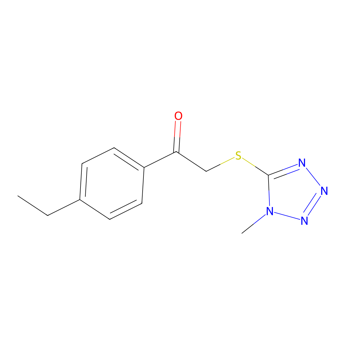 1-(4-Ethylphenyl)-2-((1-methyl-1h-tetrazol-5-yl)thio)ethan-1-one molecular structure, CAS 312279-02-0