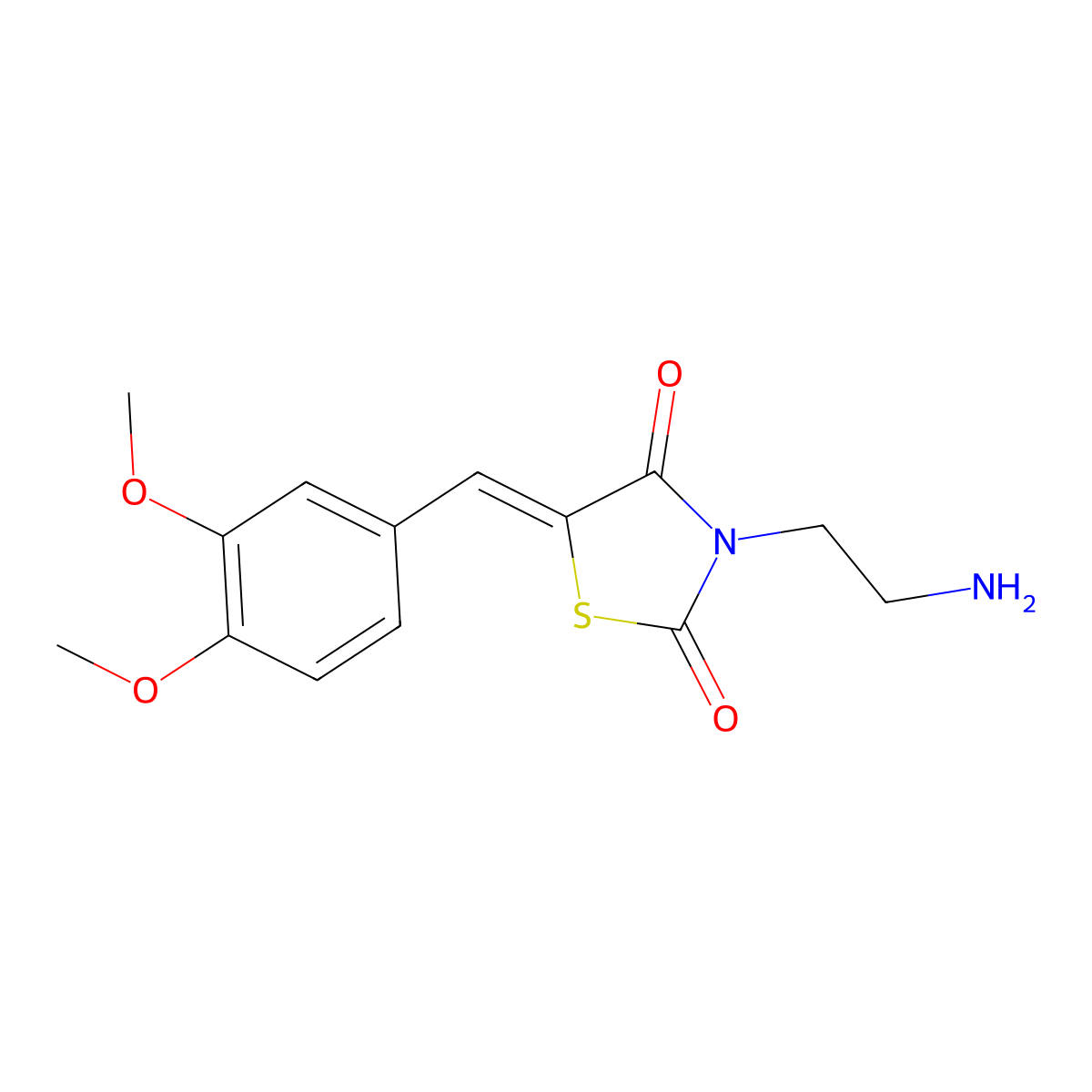 3-(2-Aminoethyl)-5-[(3,4-dimethoxyphenyl)methylidene]-1,3-thiazolidine-2,4-dione molecular structure, CAS 312279-20-2