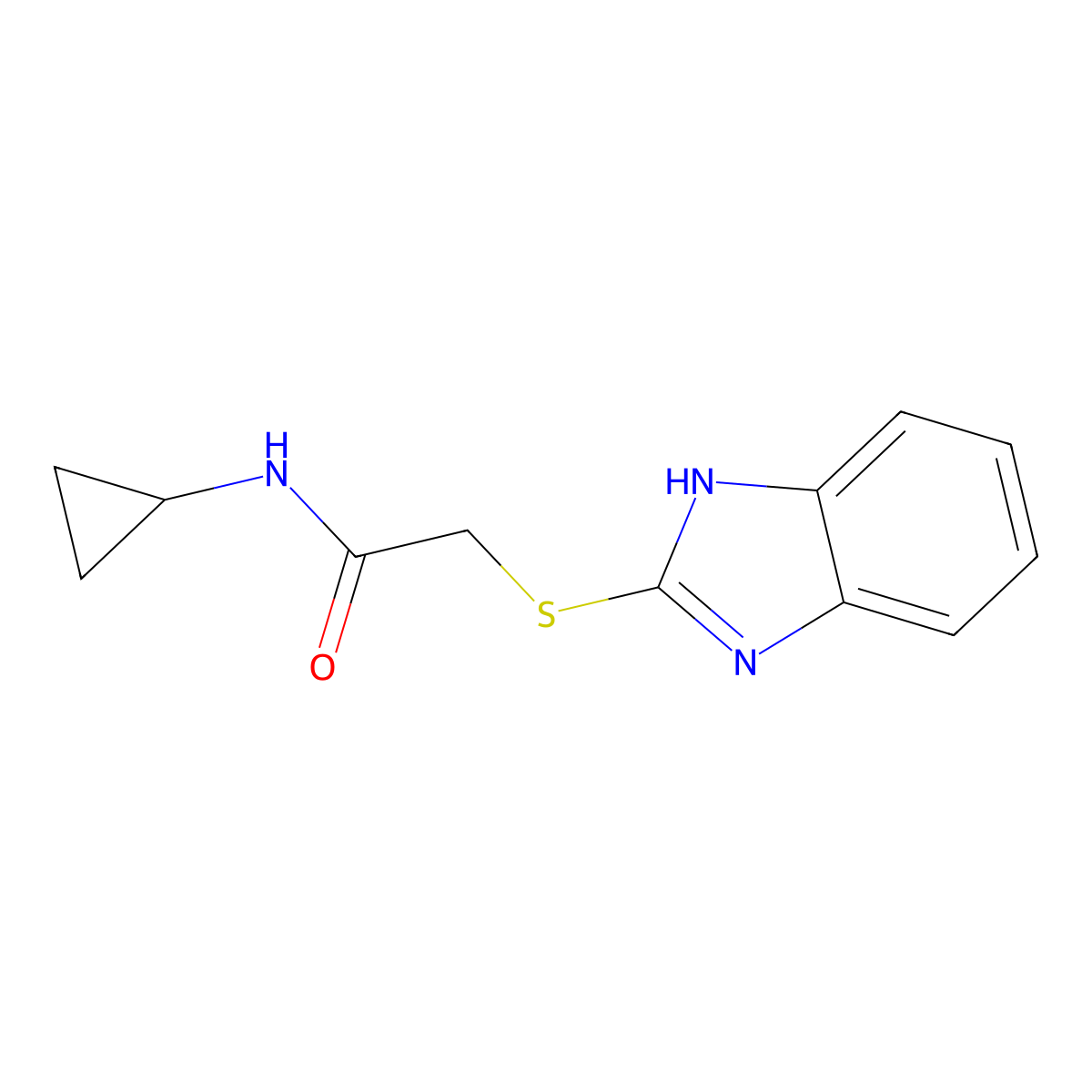 2-(1H-benzimidazol-2-ylsulfanyl)-N-cyclopropylacetamide molecular structure, CAS 312279-26-8
