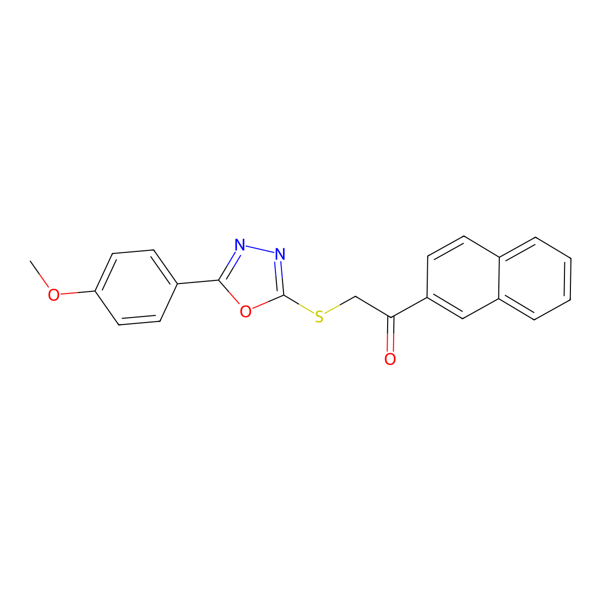 2-[[5-(4-Methoxyphenyl)-1,3,4-oxadiazol-2-yl]sulfanyl]-1-naphthalen-2-ylethanone molecular structure, CAS 312279-39-3