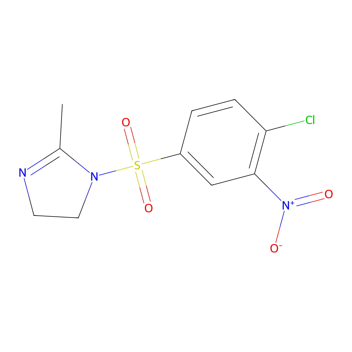 1-[(4-chloro-3-nitrophenyl)sulfonyl]-2-methyl-4,5-dihydro-1H-imidazole molecular structure, CAS 312279-47-3
