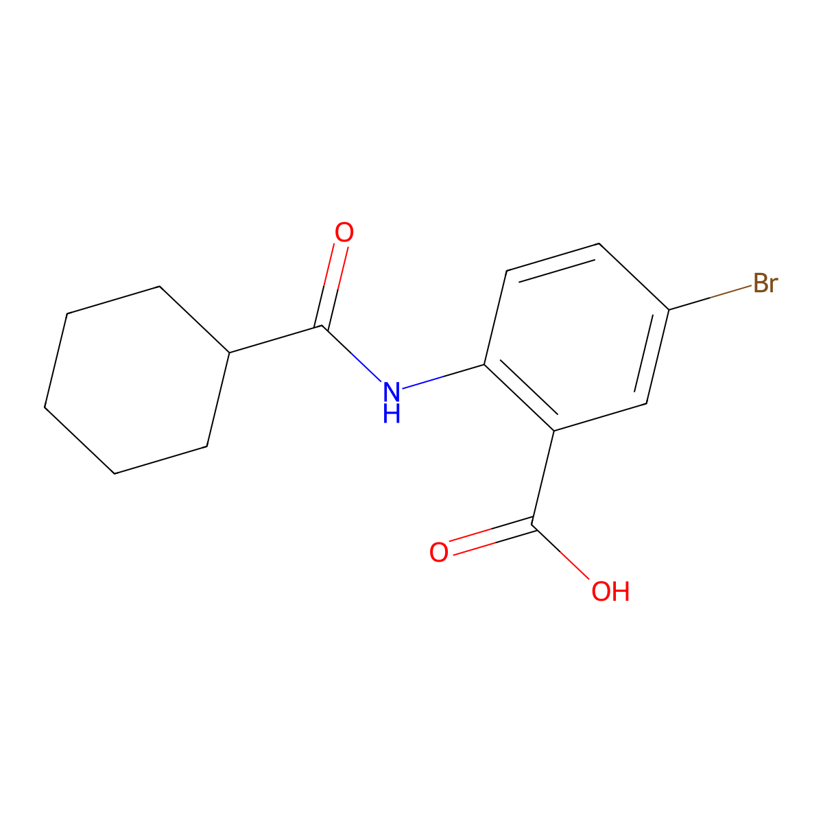 5-Bromo-2-(cyclohexanecarboxamido)benzoic acid molecular structure, CAS 312279-64-4