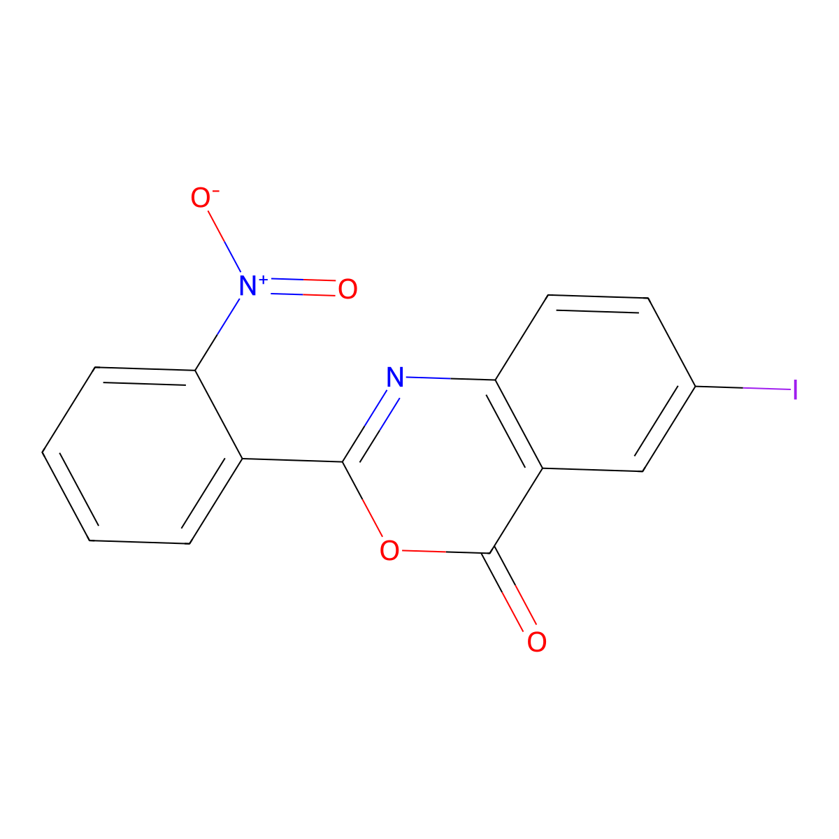 6-Iodo-2-(2-nitrophenyl)-4H-3,1-benzoxazin-4-one molecular structure, CAS 312279-65-5