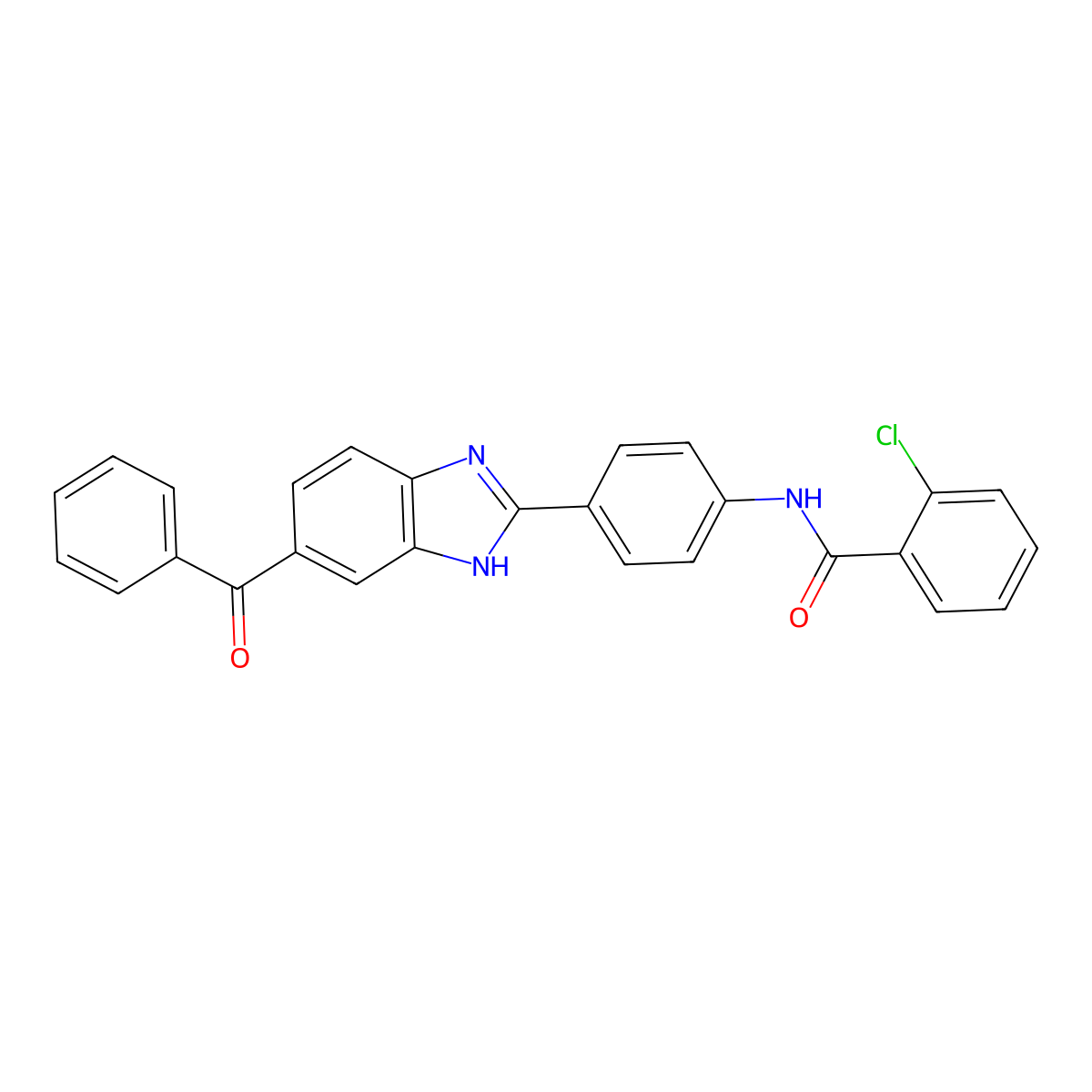 N-[4-(6-benzoyl-1H-benzimidazol-2-yl)phenyl]-2-chlorobenzamide molecular structure, CAS 312279-68-8