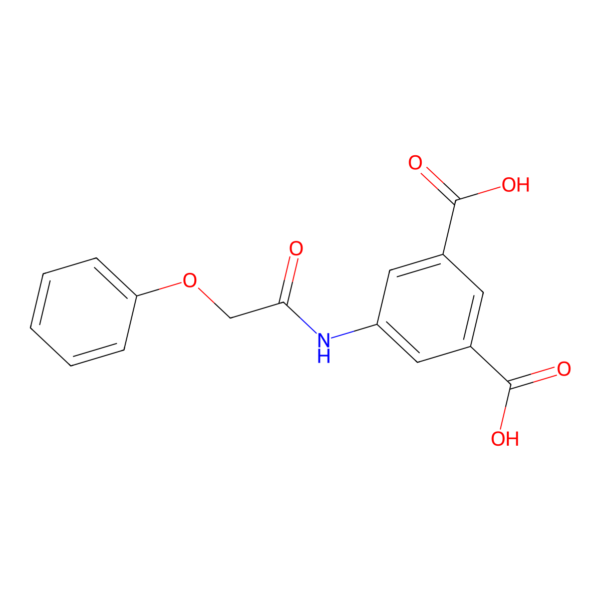 5-[(Phenoxyacetyl)amino]benzene-1,3-dicarboxylic acid molecular structure, CAS 312279-71-3