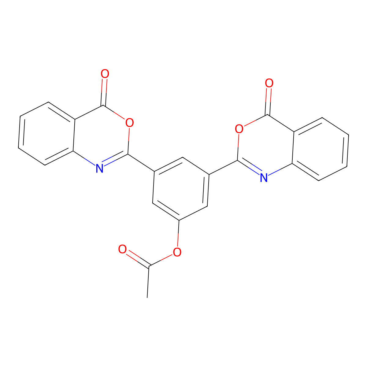 3,5-bis(4-oxo-4H-3,1-benzoxazin-2-yl)phenyl acetate molecular structure, CAS 312279-72-4