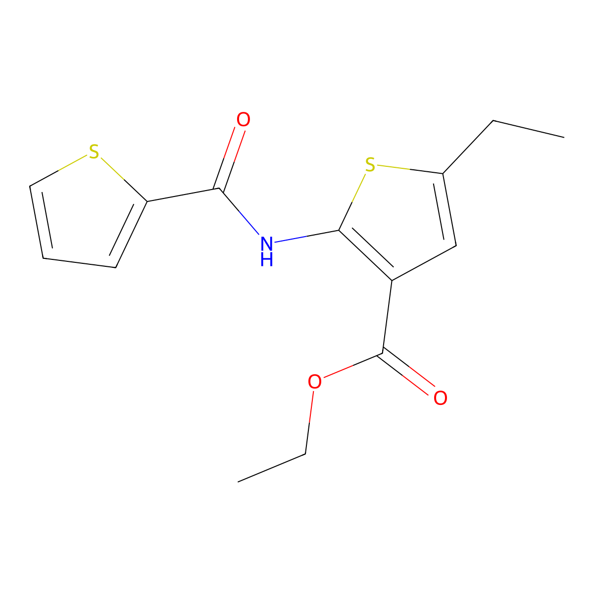 Ethyl 5-ethyl-2-(thiophene-2-carboxamido)thiophene-3-carboxylate molecular structure, CAS 312279-77-9