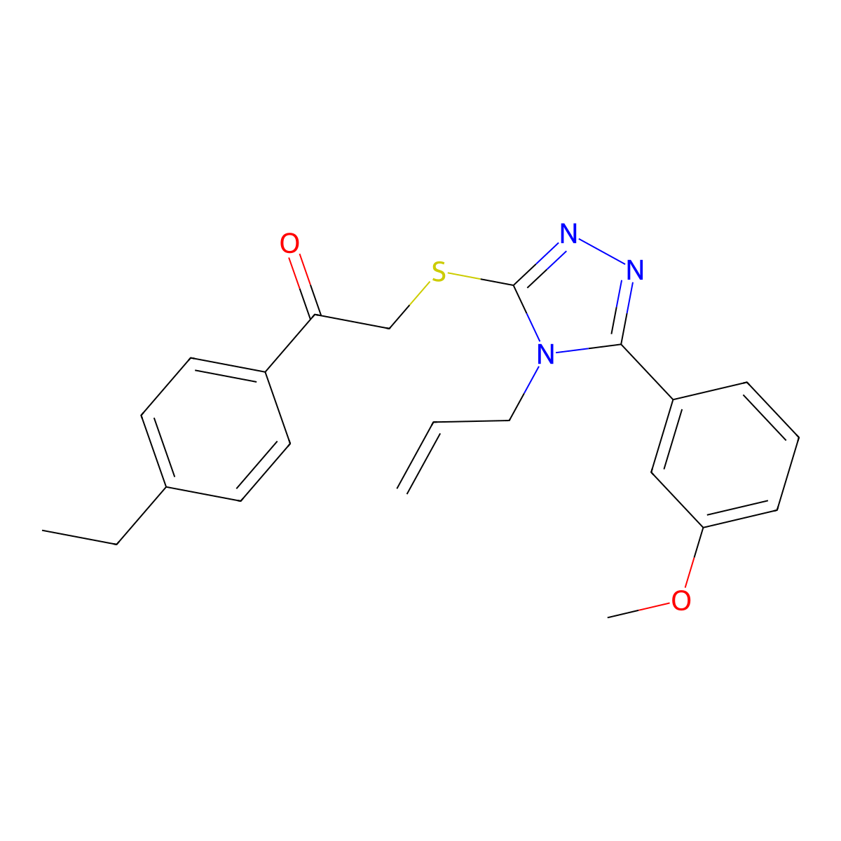 1-(4-Ethylphenyl)-2-[[5-(3-methoxyphenyl)-4-prop-2-enyl-1,2,4-triazol-3-yl]sulfanyl]ethanone molecular structure, CAS 312280-26-5
