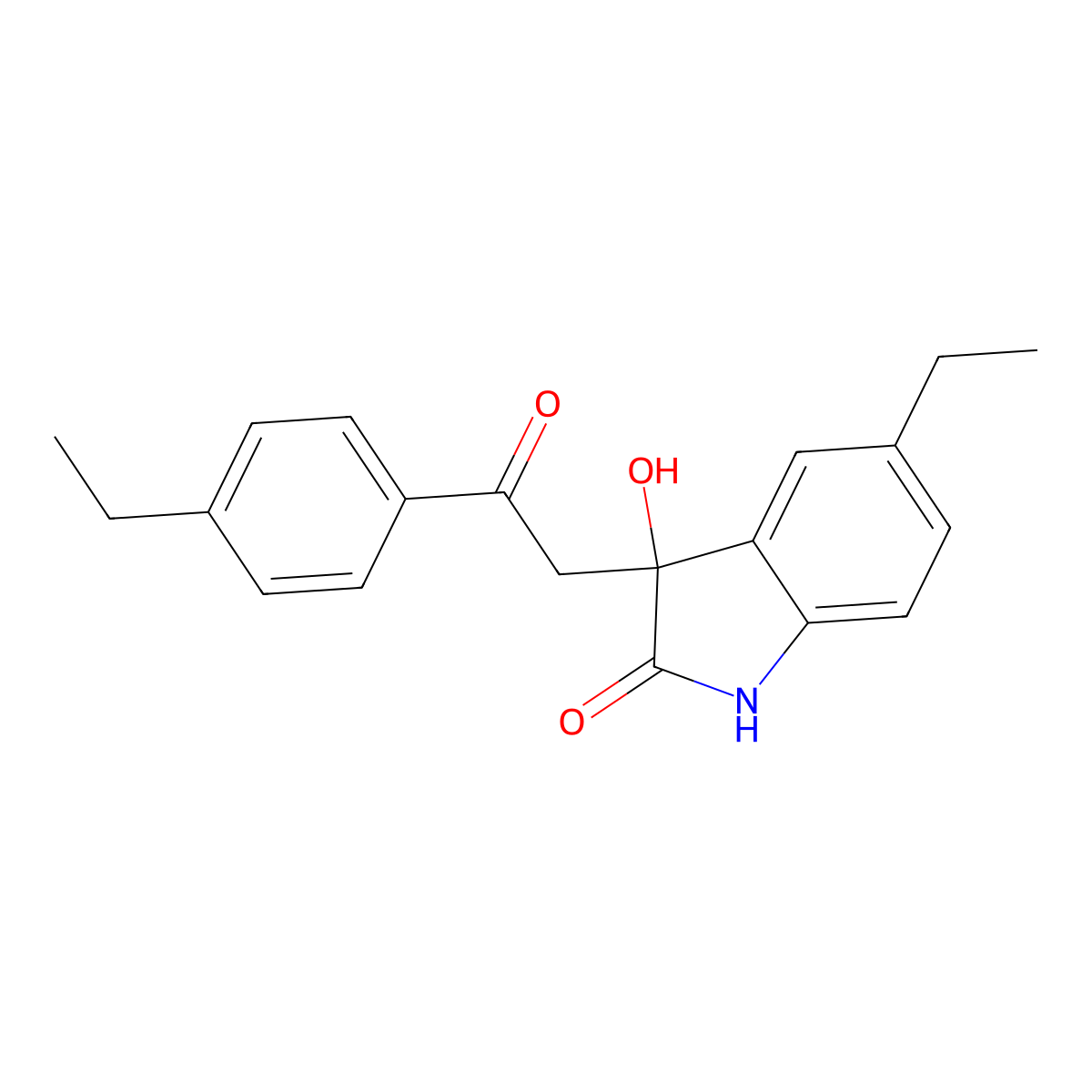 5-ethyl-3-[2-(4-ethylphenyl)-2-oxoethyl]-3-hydroxy-1H-indol-2-one molecular structure, CAS 312280-46-9