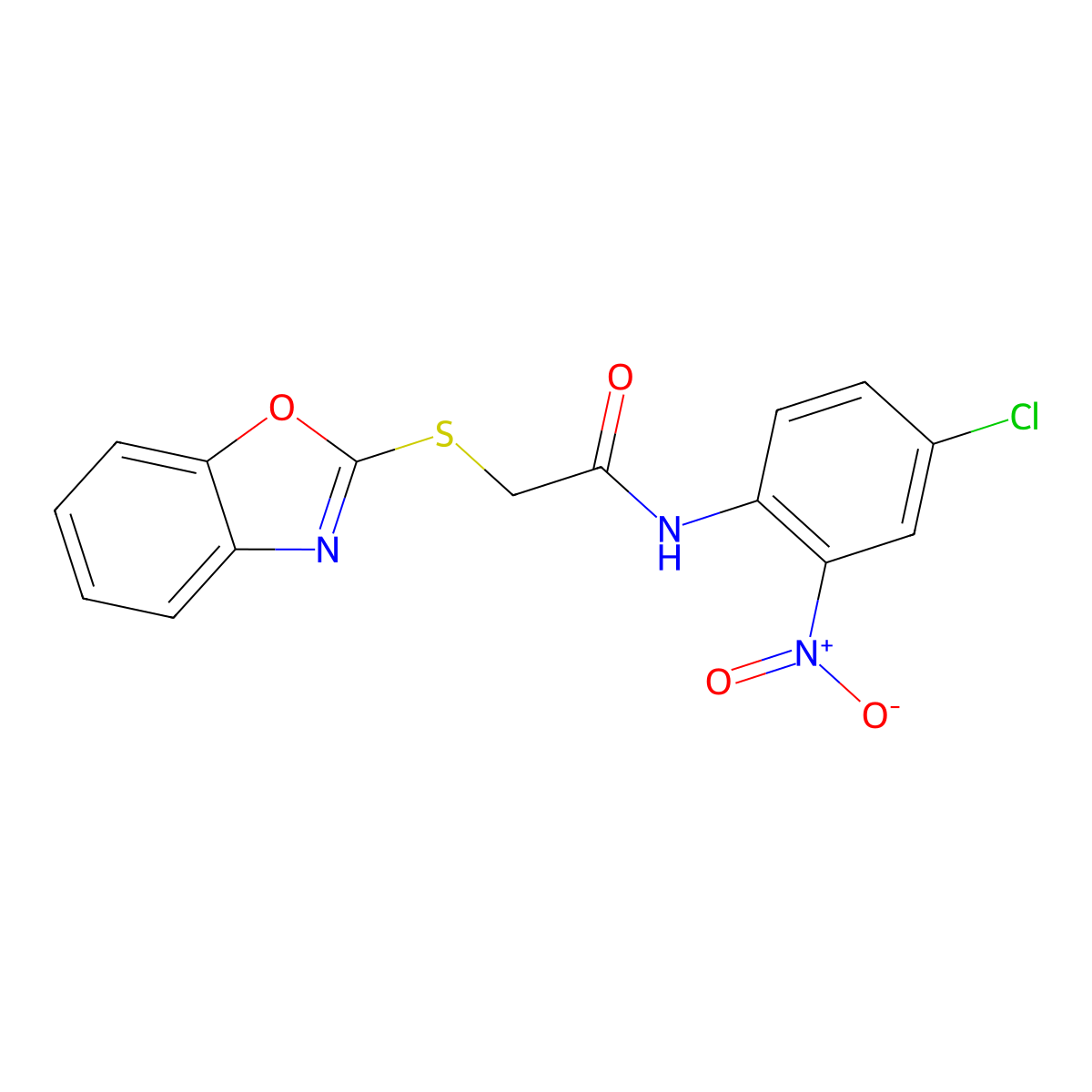 2-(1,3-benzoxazol-2-ylsulfanyl)-N-(4-chloro-2-nitrophenyl)acetamide molecular structure, CAS 312280-94-7