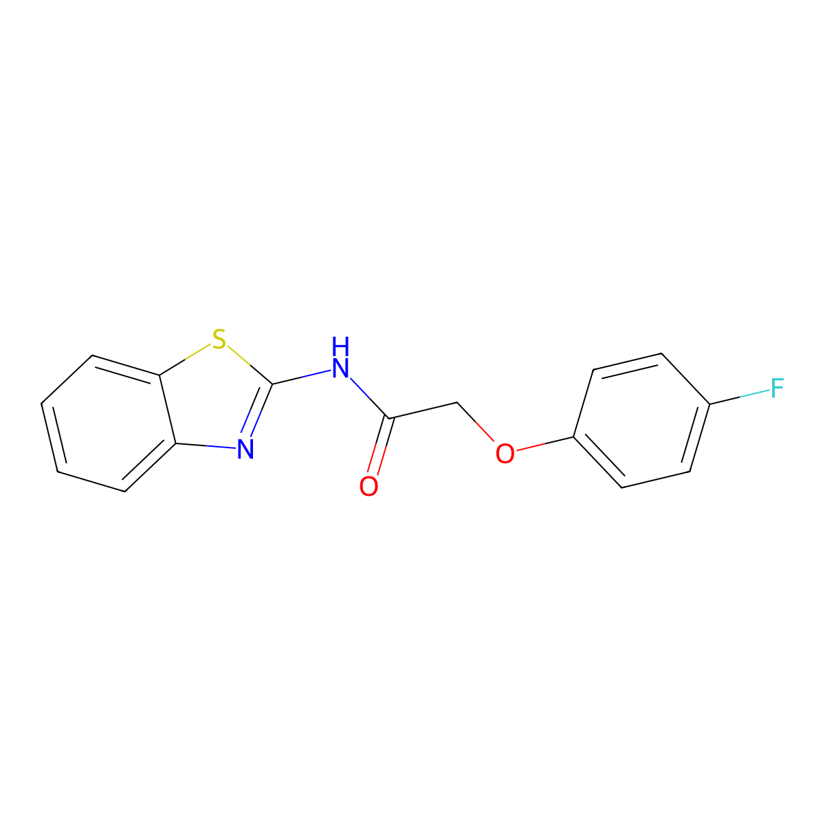 N-(1,3-benzothiazol-2-yl)-2-(4-fluorophenoxy)acetamide molecular structure, CAS 312281-06-4