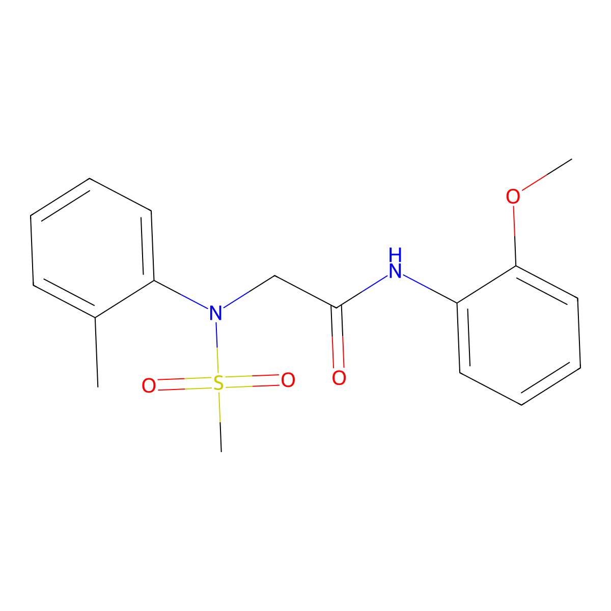 2-(Methanesulfonyl-o-tolyl-amino)-N-(2-methoxy-phenyl)-acetamide molecular structure, CAS 312281-49-5