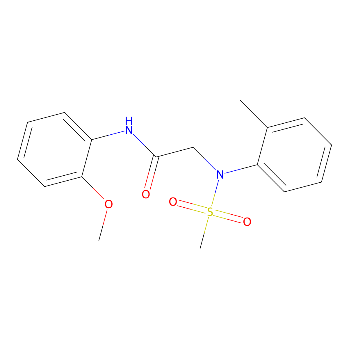2-(Methanesulfonyl-o-tolyl-amino)-N-(2-methoxy-phenyl)-acetamide molecular structure, CAS 312281-49-5