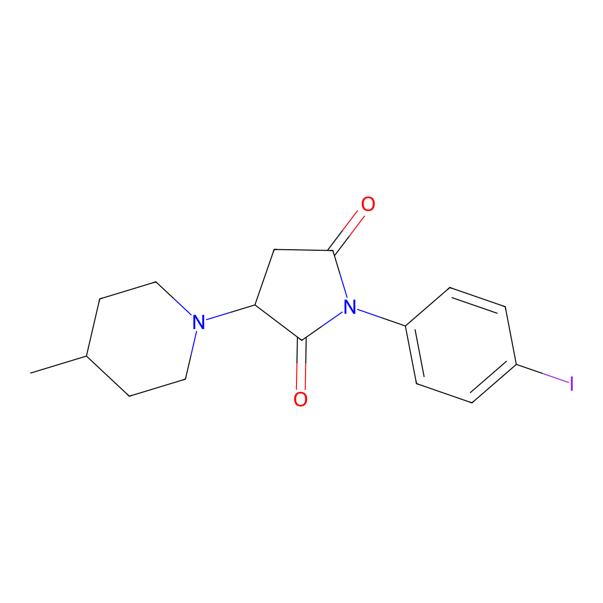 1-(4-Iodophenyl)-3-(4-methylpiperidin-1-yl)pyrrolidine-2,5-dione molecular structure, CAS 312281-52-0