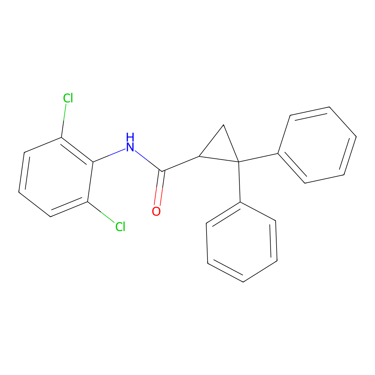 N-(2,6-dichlorophenyl)-2,2-diphenylcyclopropanecarboxamide molecular structure, CAS 312281-60-0