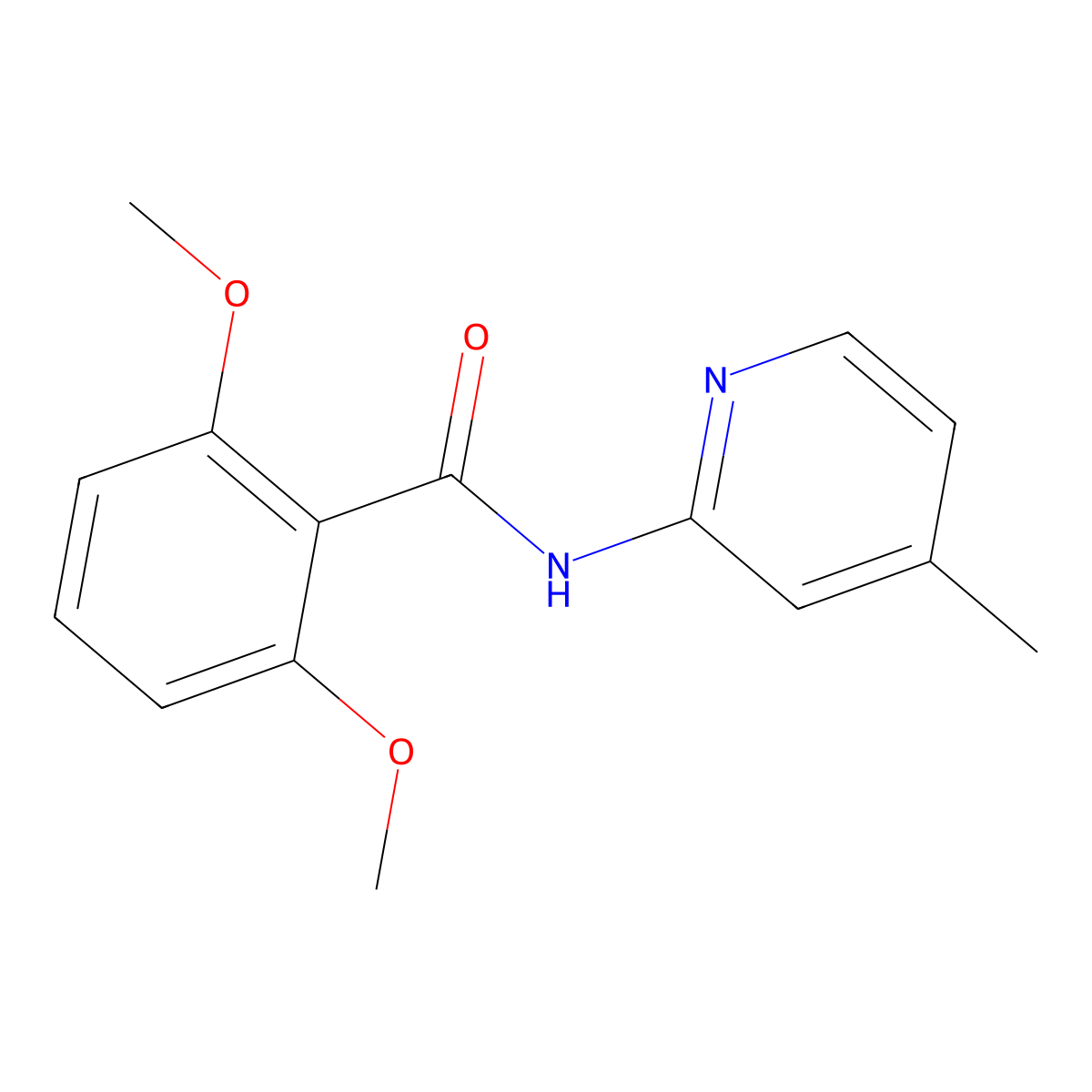 2,6-dimethoxy-N-(4-methylpyridin-2-yl)benzamide molecular structure, CAS 312281-68-8