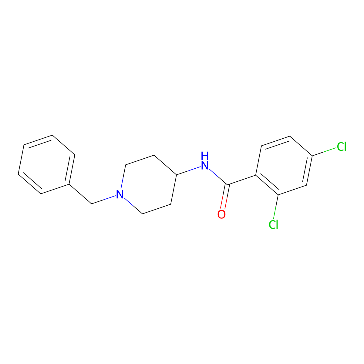 N-(1-benzyl-4-piperidinyl)-2,4-dichlorobenzamide molecular structure, CAS 312281-74-6