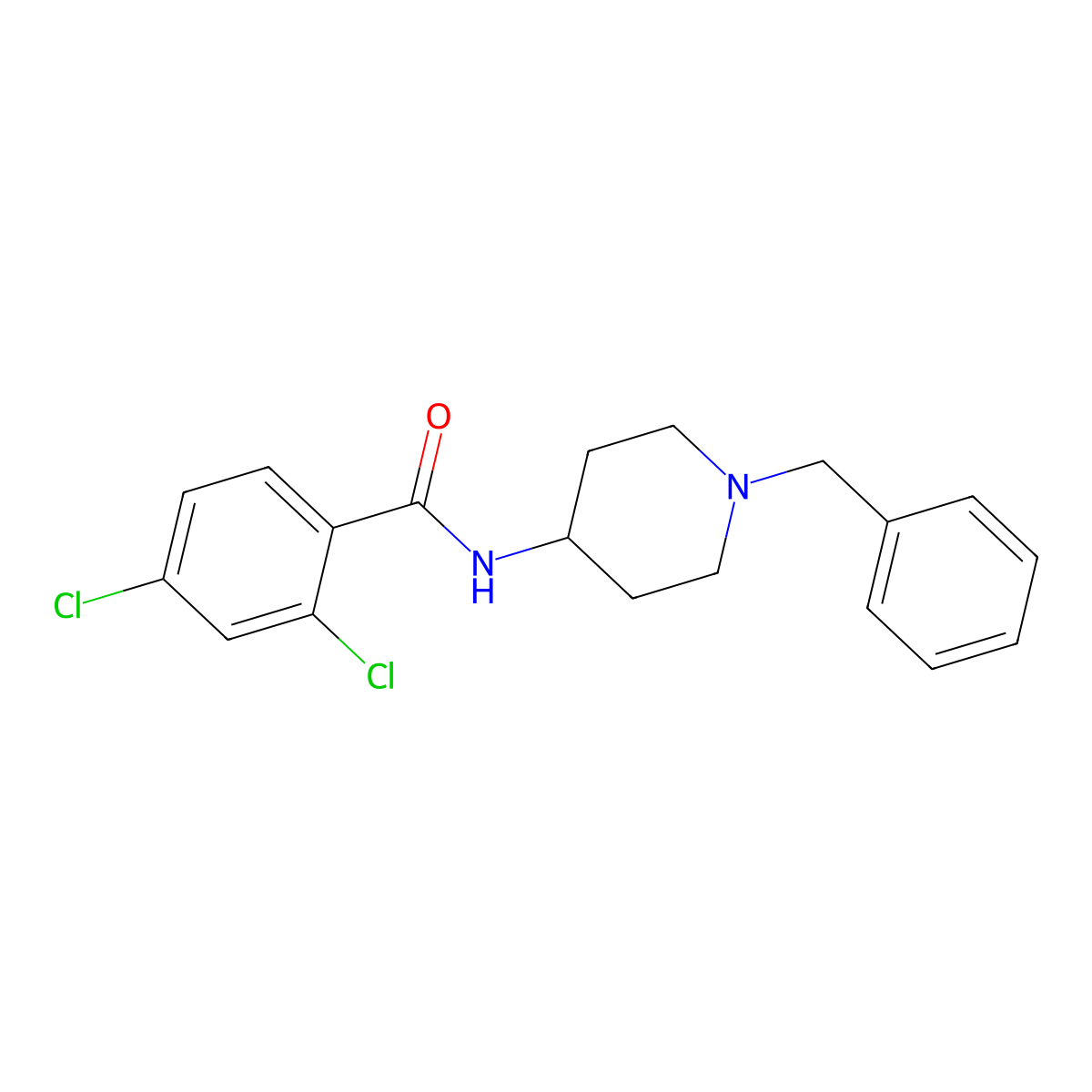 N-(1-benzyl-4-piperidinyl)-2,4-dichlorobenzamide molecular structure, CAS 312281-74-6