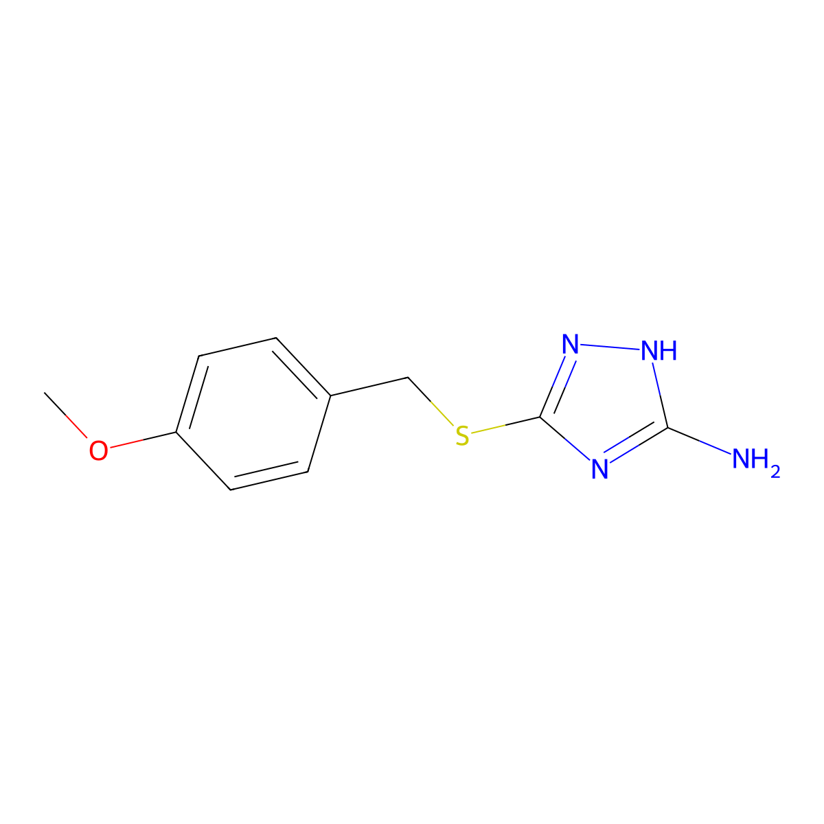 3-((4-Methoxybenzyl)thio)-1H-1,2,4-triazol-5-amine molecular structure, CAS 312281-81-5