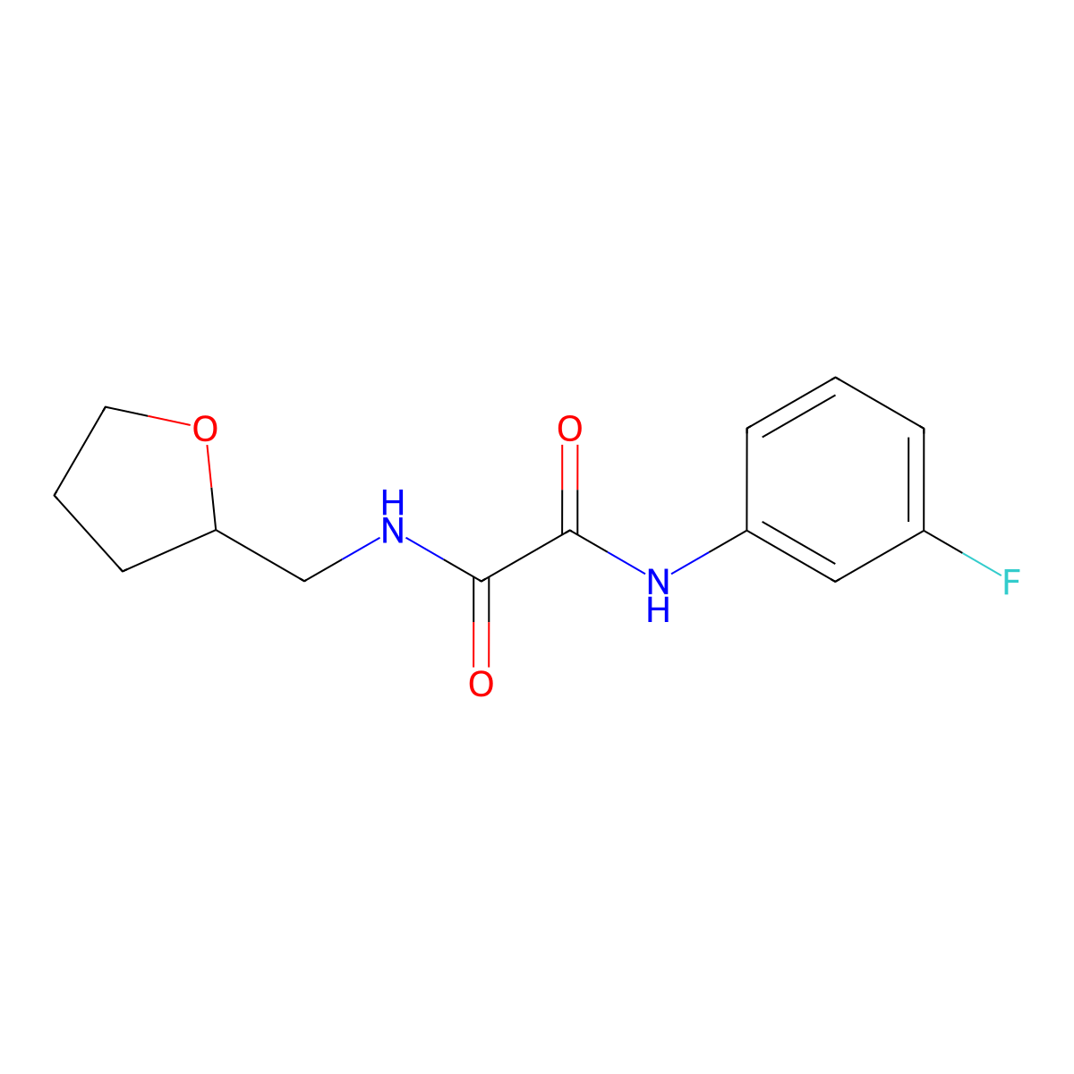 N'-(3-fluorophenyl)-N-(oxolan-2-ylmethyl)oxamide molecular structure, CAS 312282-14-7