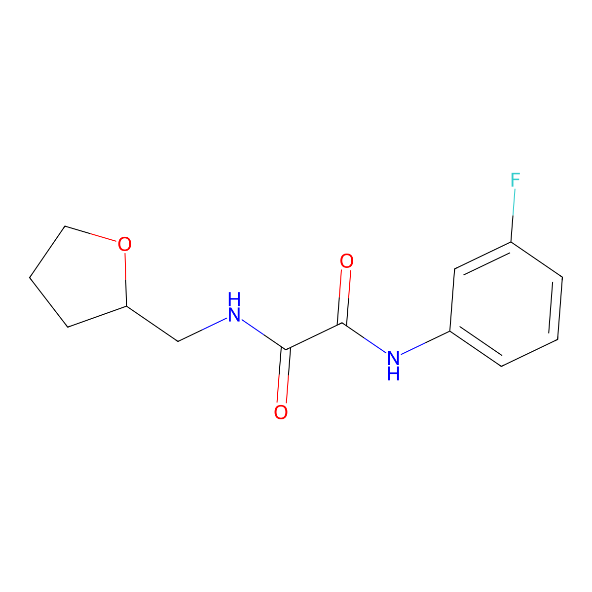 N'-(3-fluorophenyl)-N-(oxolan-2-ylmethyl)oxamide molecular structure, CAS 312282-14-7