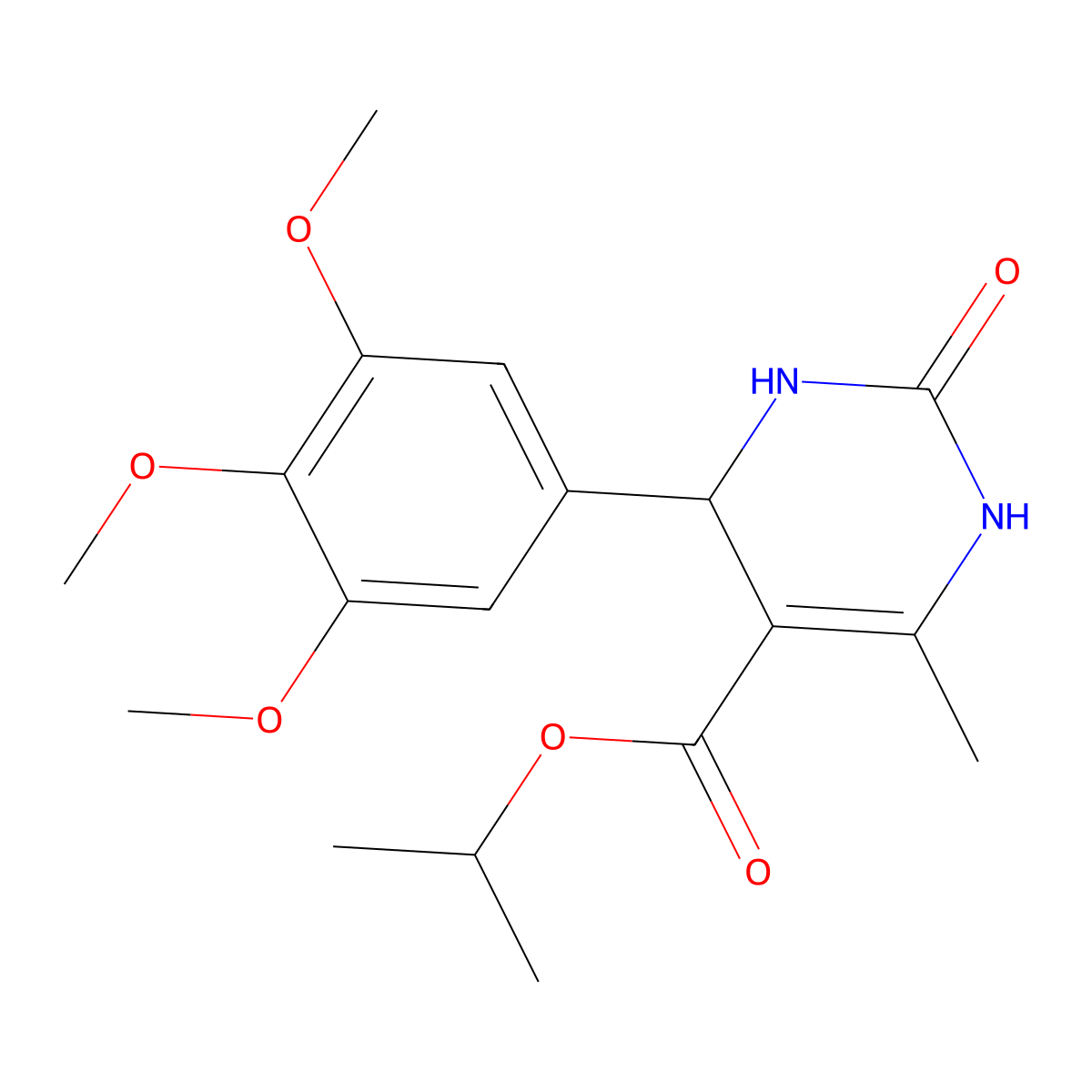 Propan-2-yl 6-methyl-2-oxo-4-(3,4,5-trimethoxyphenyl)-1,2,3,4-tetrahydropyrimidine-5-carboxylate molecular structure, CAS 312282-20-5