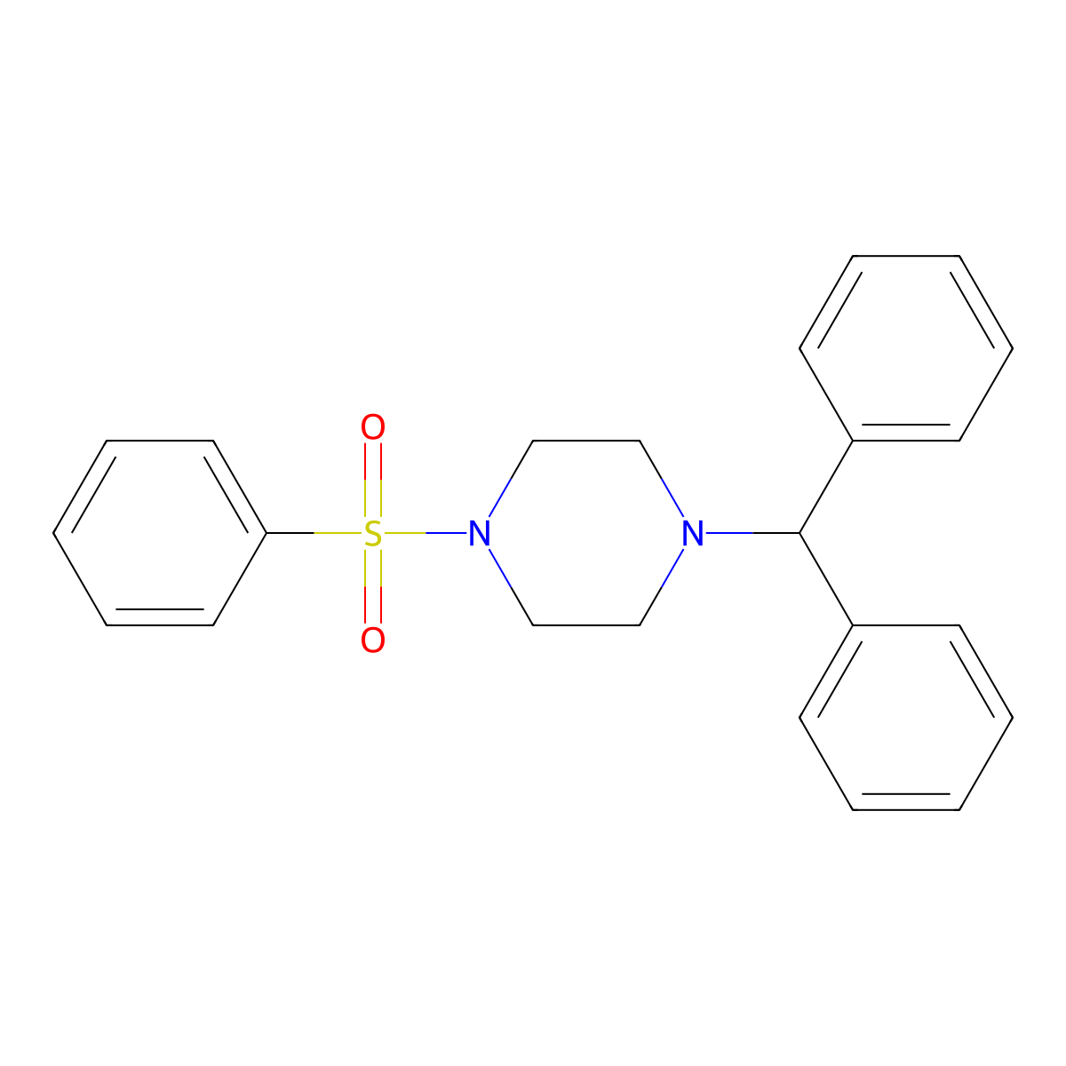1-Benzhydryl-4-(phenylsulfonyl)piperazine molecular structure, CAS 312282-48-7