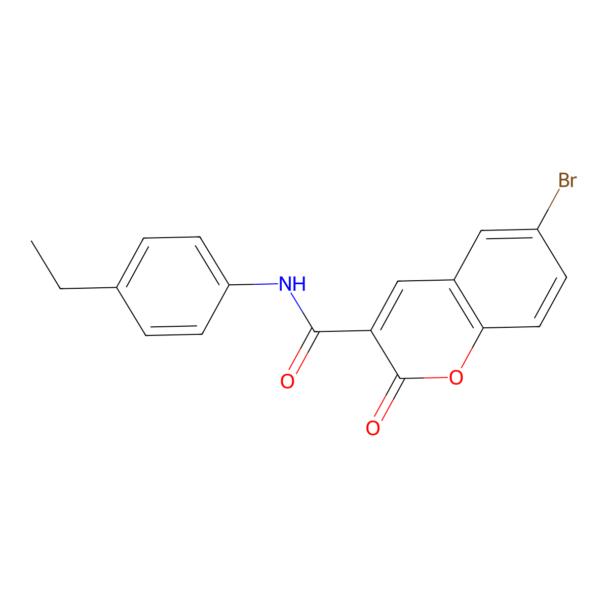 6-bromo-N-(4-ethylphenyl)-2-oxo-2H-chromene-3-carboxamide molecular structure, CAS 312282-54-5