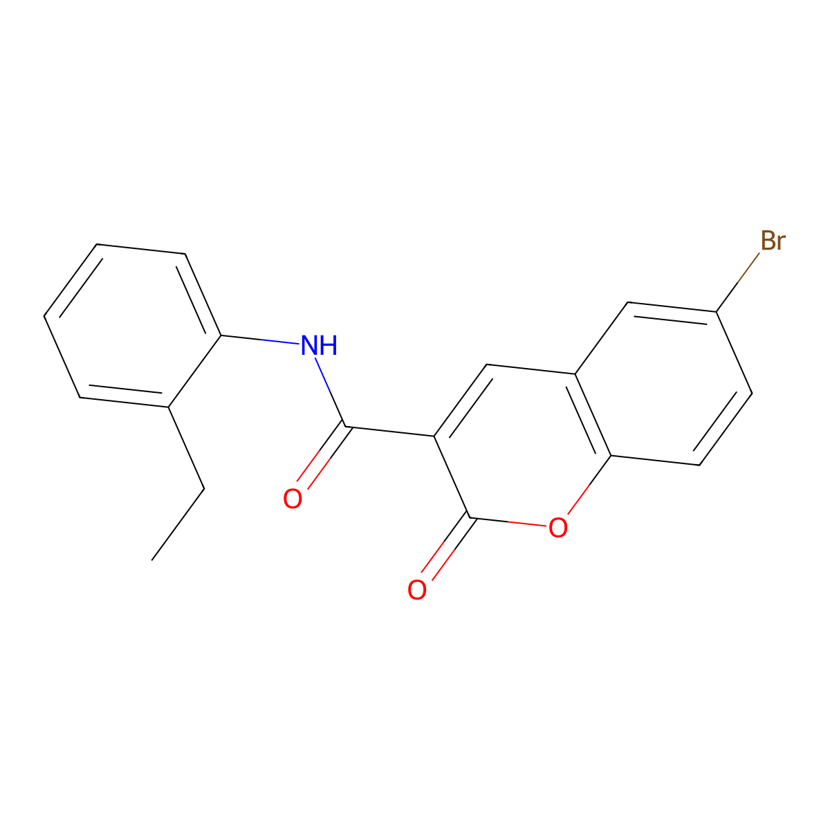 6-bromo-N-(2-ethylphenyl)-2-oxo-2H-chromene-3-carboxamide molecular structure, CAS 312282-57-8