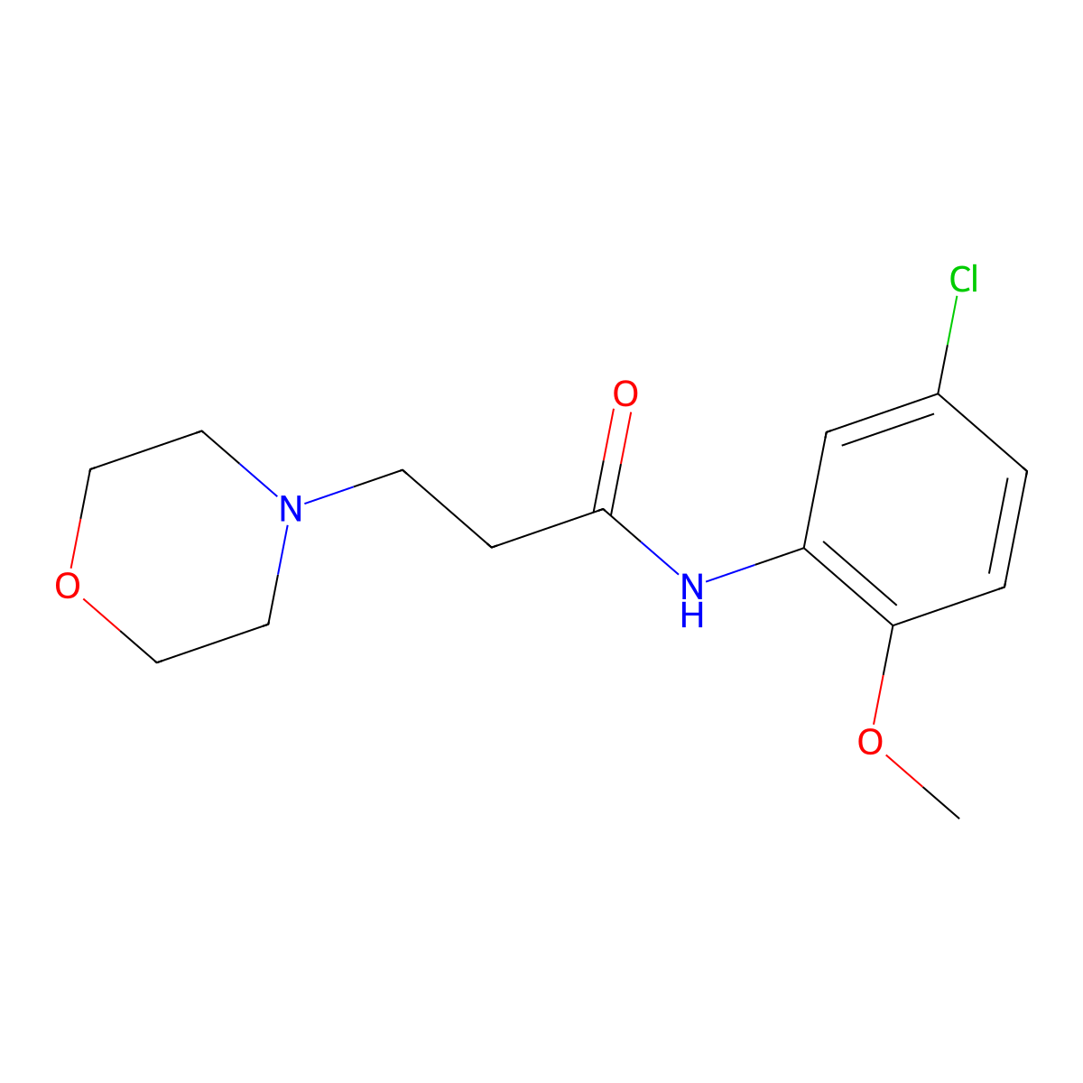 N-(5-chloro-2-methoxyphenyl)-3-morpholin-4-ylpropanamide molecular structure, CAS 312282-70-5