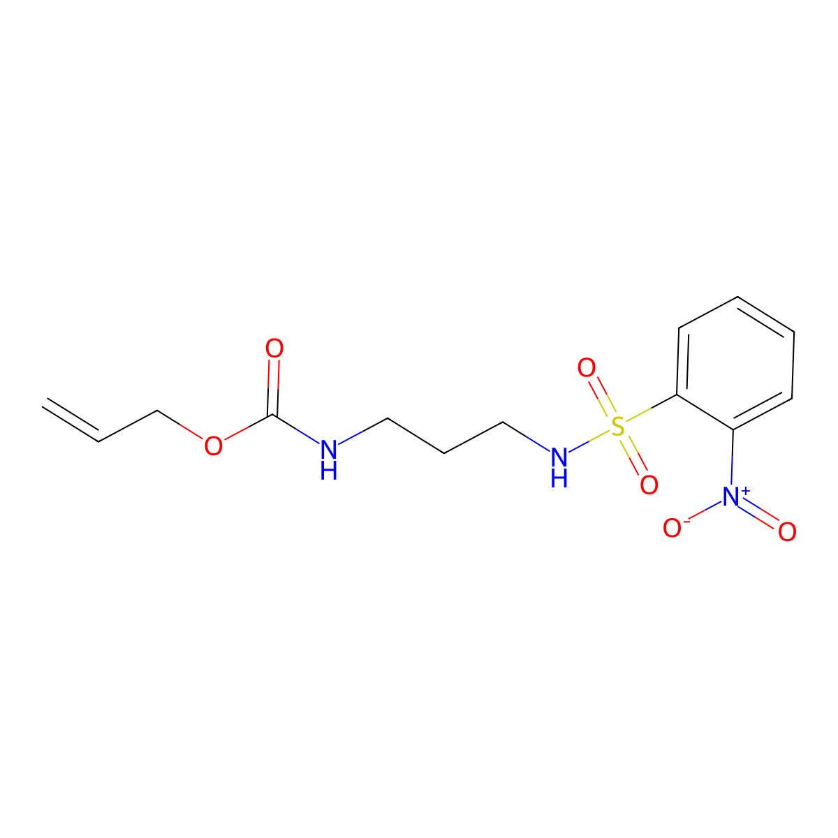 Allyl [3-(2-Nitrobenzenesulfonamido)propyl]carbamate molecular structure, CAS 312283-45-7