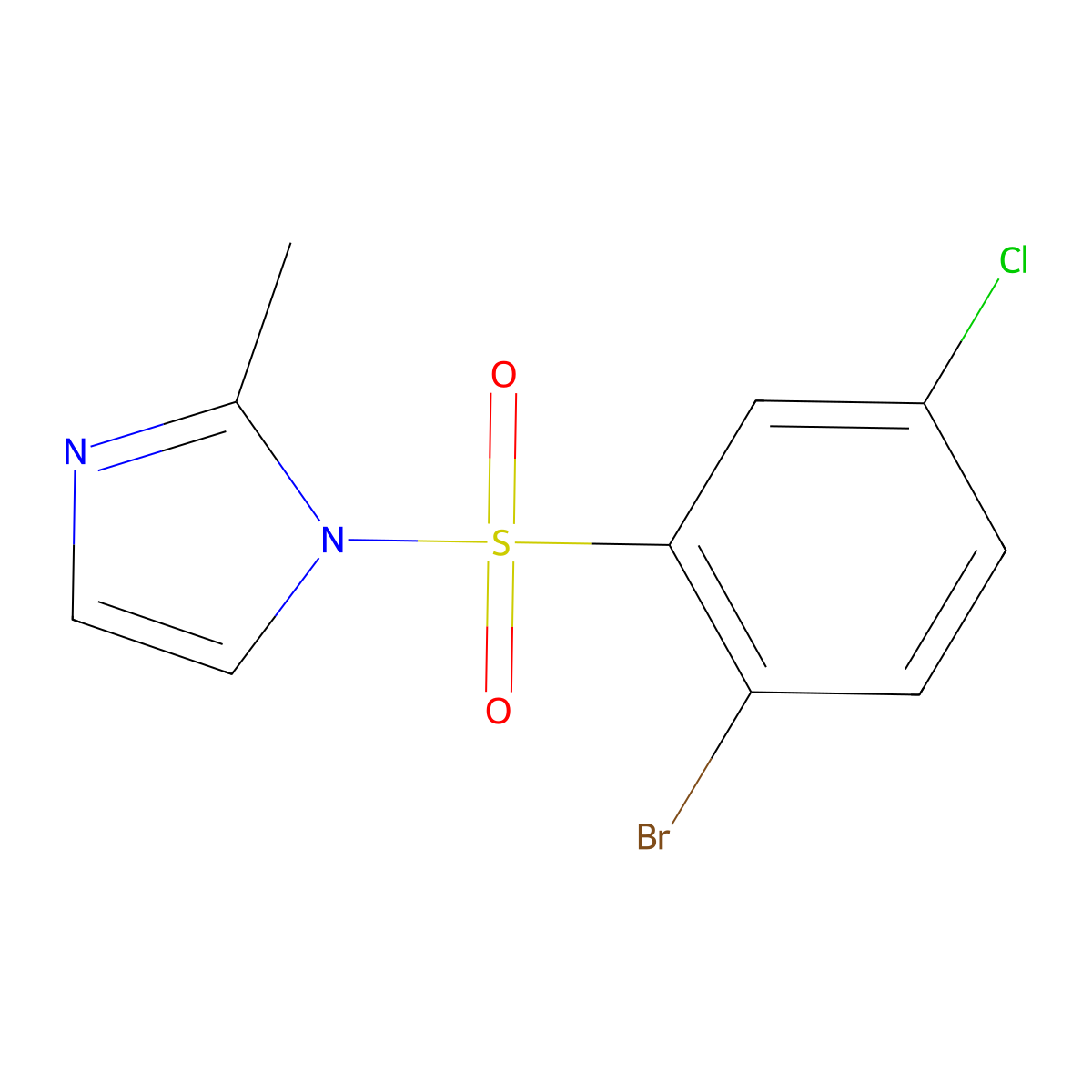 1-[(2-bromo-5-chlorophenyl)sulfonyl]-2-methyl-1H-imidazole molecular structure, CAS 312284-86-9