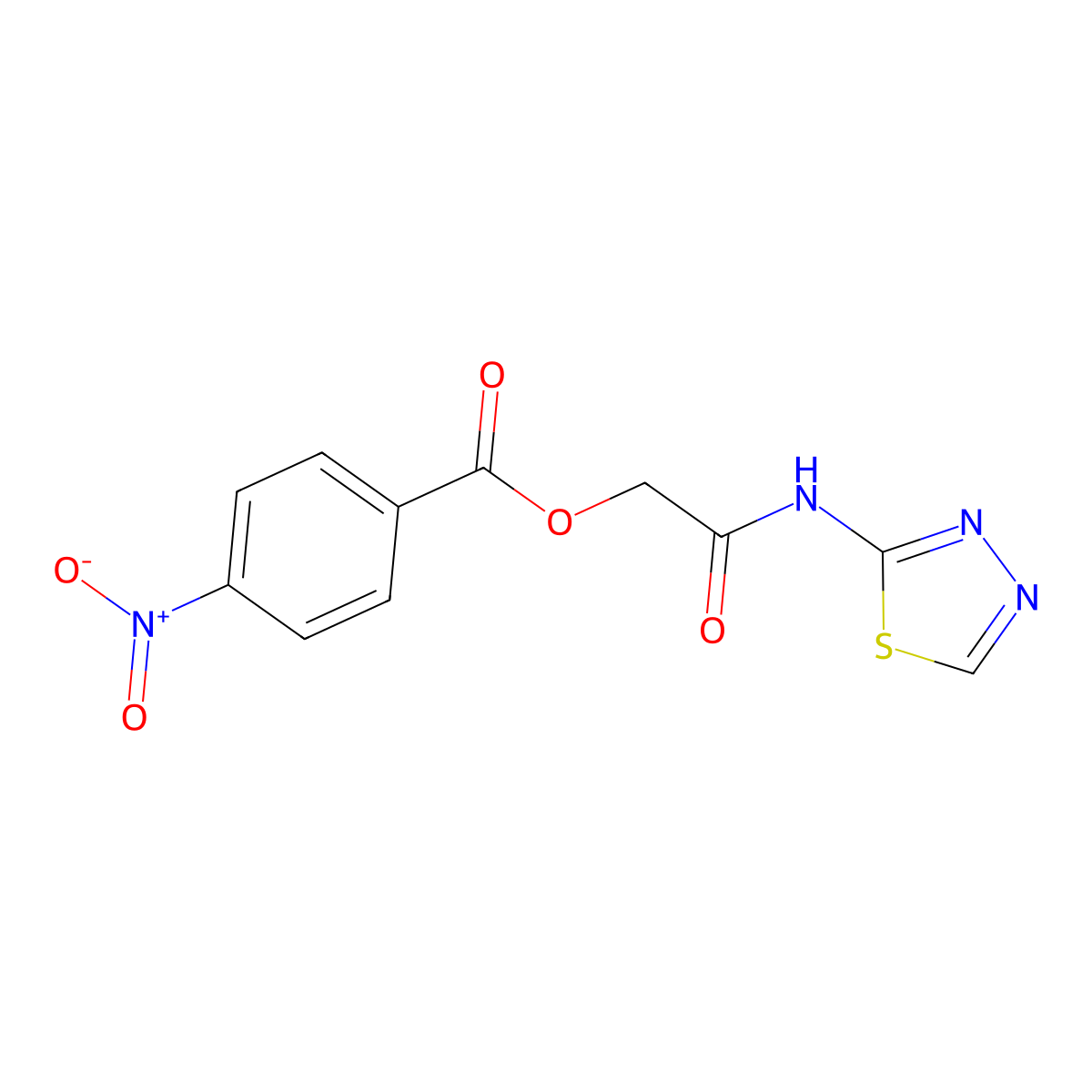 2-Oxo-2-(1,3,4-thiadiazol-2-ylamino)ethyl 4-nitrobenzoate molecular structure, CAS 312285-62-4