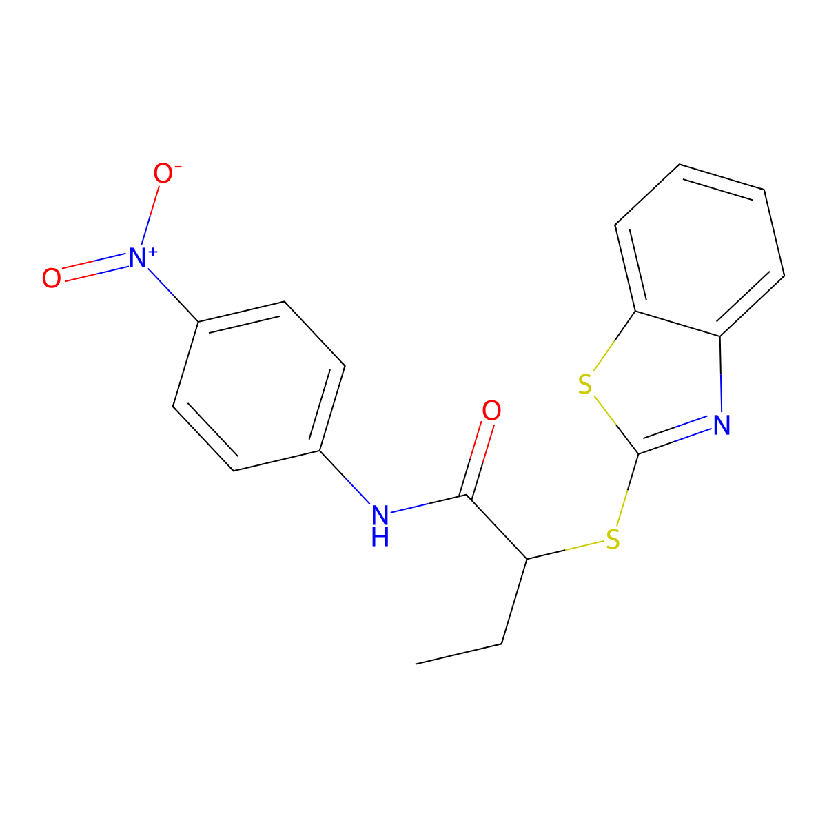 2-(1,3-benzothiazol-2-ylsulfanyl)-N-(4-nitrophenyl)butanamide molecular structure, CAS 312285-73-7