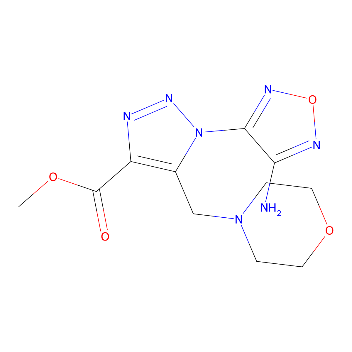 methyl 1-(4-amino-1,2,5-oxadiazol-3-yl)-5-(morpholin-4-ylmethyl)-1H-1,2,3-triazole-4-carboxylate molecular structure, CAS 312285-85-1