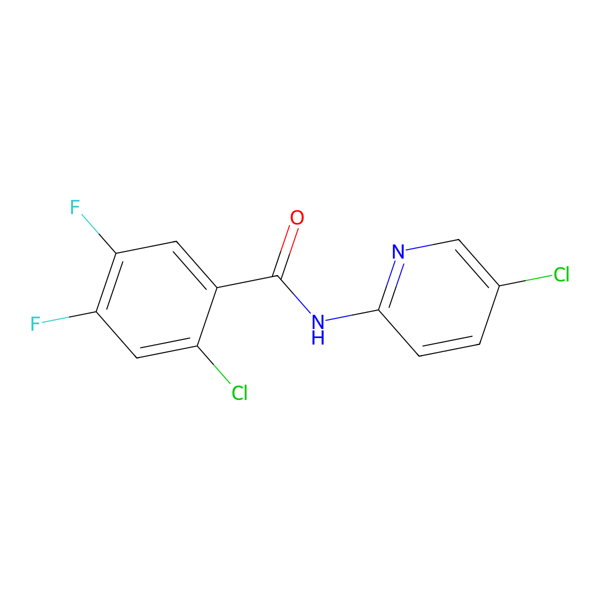2-chloro-N-(5-chloropyridin-2-yl)-4,5-difluorobenzamide molecular structure, CAS 312285-92-0