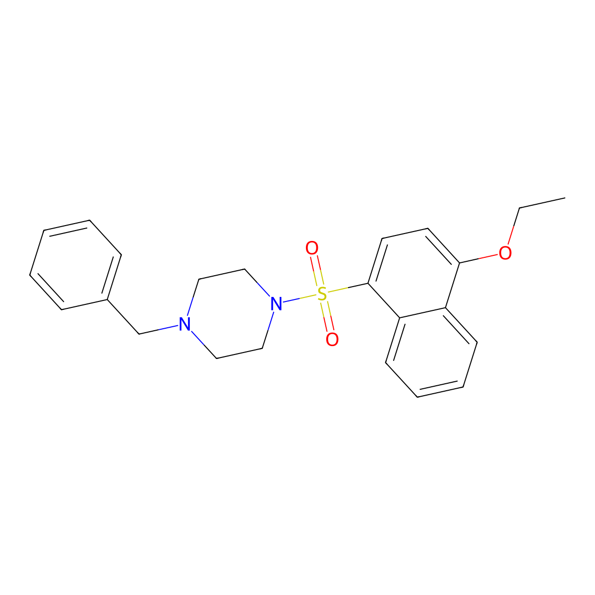 1-Benzyl-4-[(4-ethoxynaphthalen-1-yl)sulfonyl]piperazine molecular structure, CAS 312286-38-7