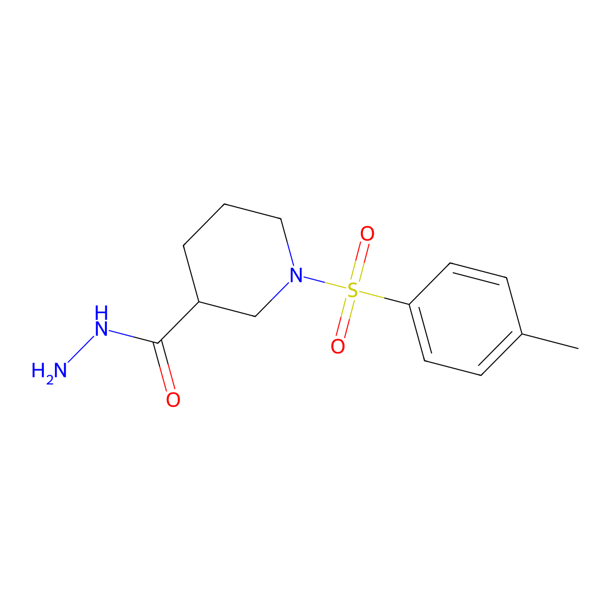 1-(4-Methylbenzenesulfonyl)piperidine-3-carbohydrazide molecular structure, CAS 312286-45-6