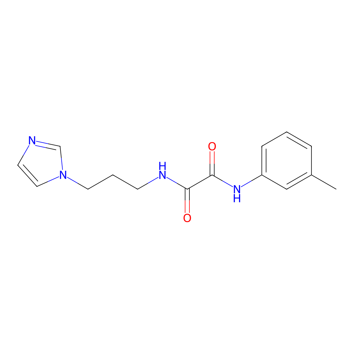 N-(3-imidazol-1-ylpropyl)-N'-(3-methylphenyl)oxamide molecular structure, CAS 312286-92-3