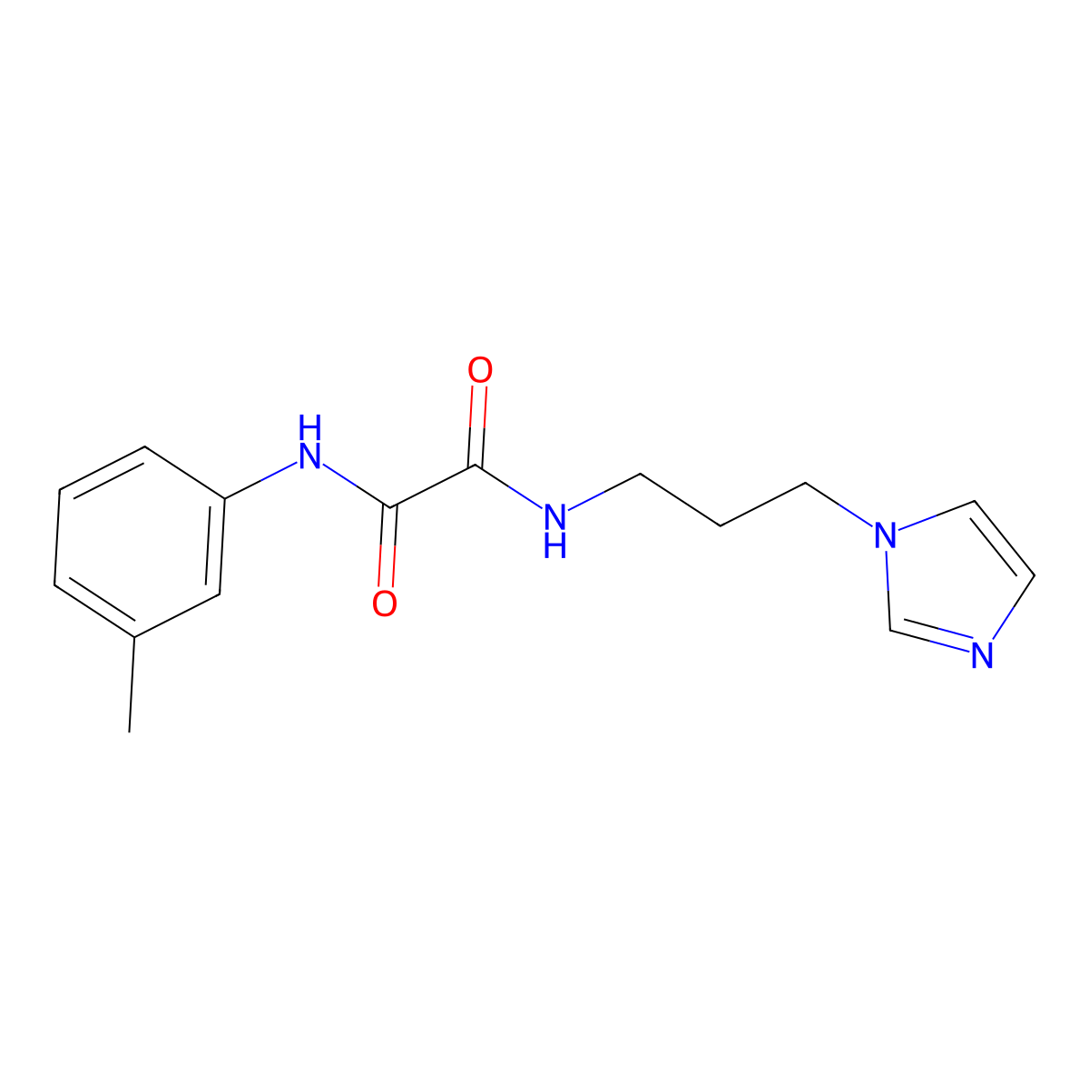 N-(3-imidazol-1-ylpropyl)-N'-(3-methylphenyl)oxamide molecular structure, CAS 312286-92-3