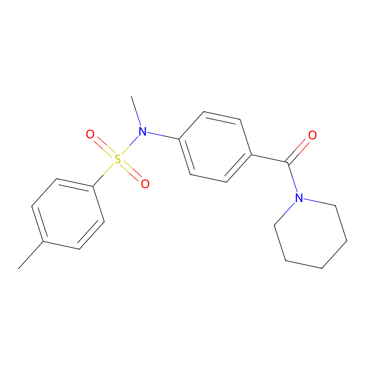 N,4-dimethyl-N-[4-(piperidine-1-carbonyl)phenyl]benzenesulfonamide molecular structure, CAS 312287-04-0