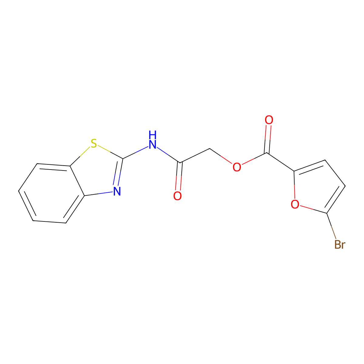 2-(1,3-Benzothiazol-2-ylamino)-2-oxoethyl 5-bromo-2-furoate molecular structure, CAS 312287-30-2