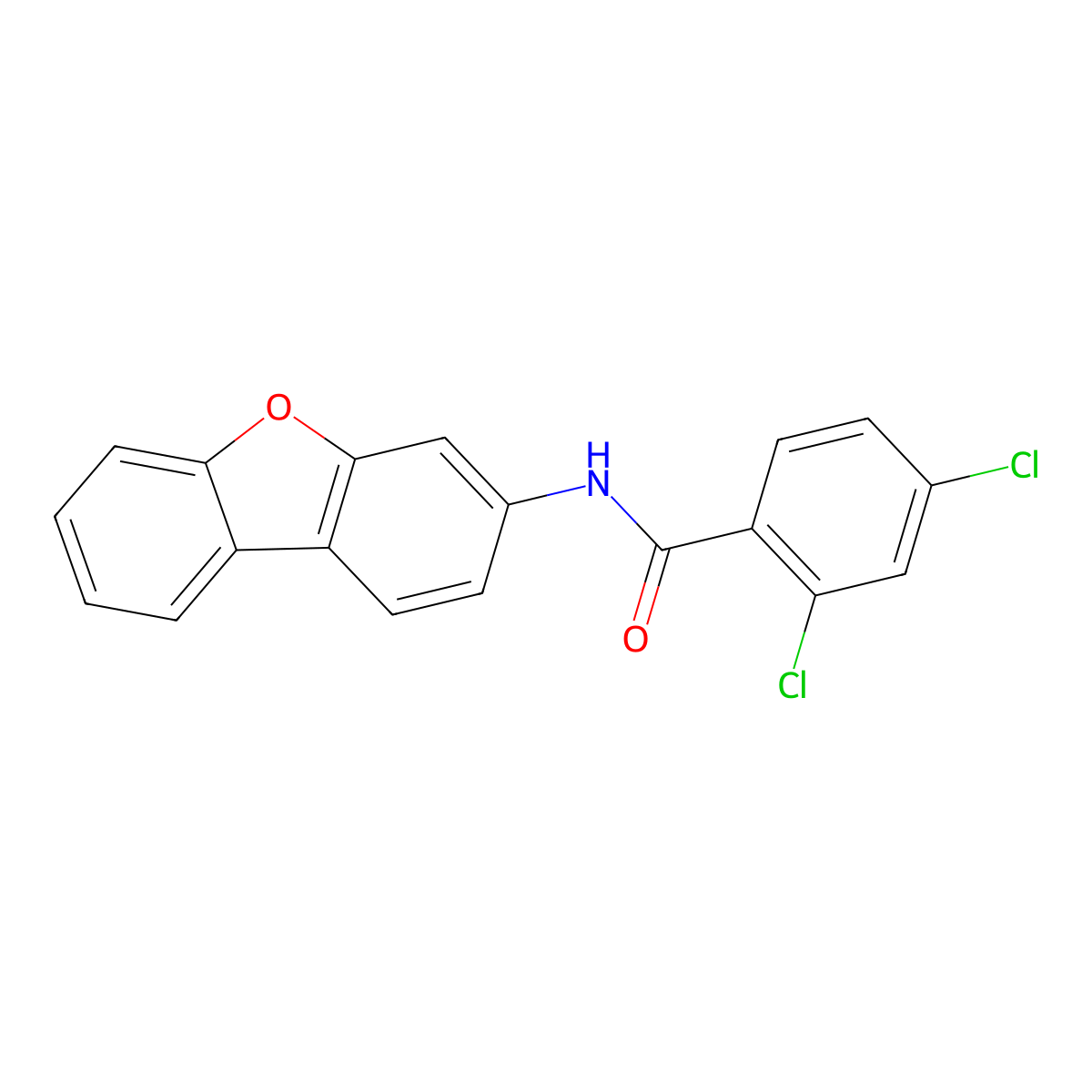 2,4-dichloro-N-dibenzofuran-3-ylbenzamide molecular structure, CAS 312287-75-5