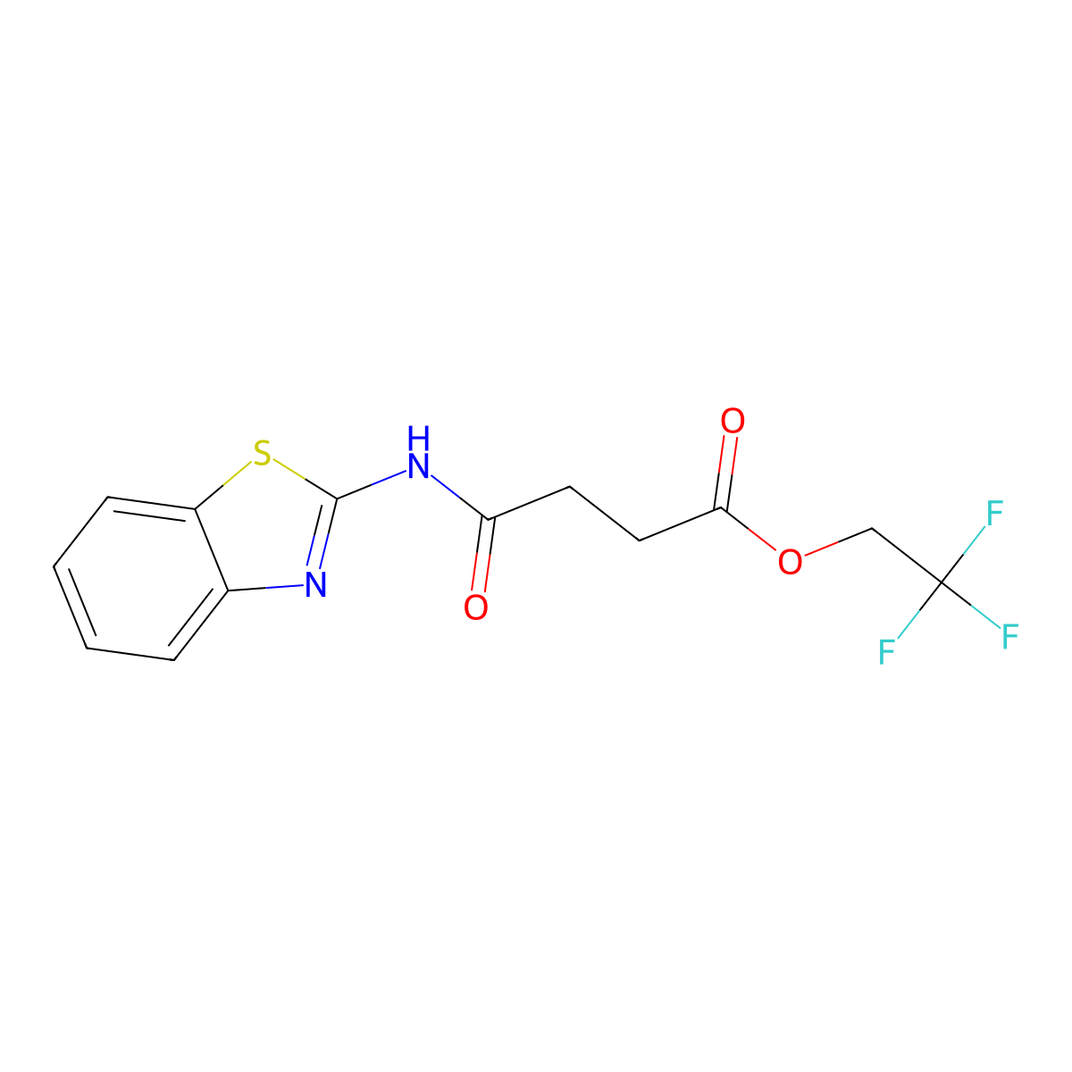 2,2,2-Trifluoroethyl 4-(1,3-benzothiazol-2-ylamino)-4-oxobutanoate molecular structure, CAS 312288-06-5