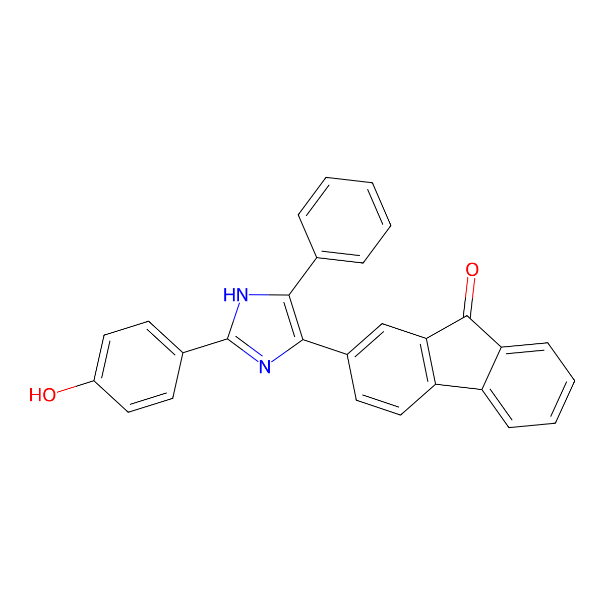 2-[2-(4-hydroxyphenyl)-5-phenyl-1H-imidazol-4-yl]-9H-fluoren-9-one molecular structure, CAS 312288-18-9