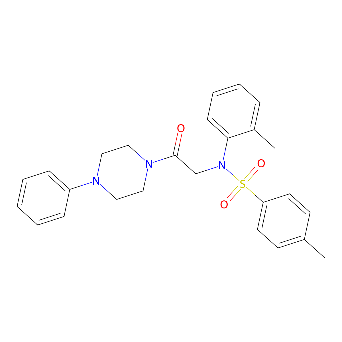 4-methyl-N-(2-methylphenyl)-N-[2-oxo-2-(4-phenylpiperazin-1-yl)ethyl]benzenesulfonamide molecular structure, CAS 312288-27-0